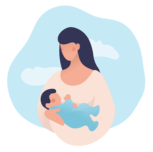 Animation of a mom and baby